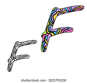 Letter F Line art vector template. Logo, icon, design template element. 