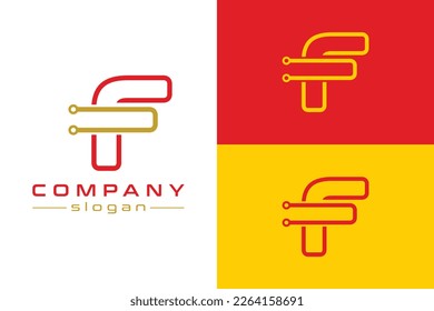 Letter F with line concept. Very suitable for symbol, logo, company name, brand name, personal name, icon and many more.