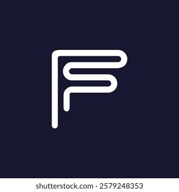 letter F line logo design vector