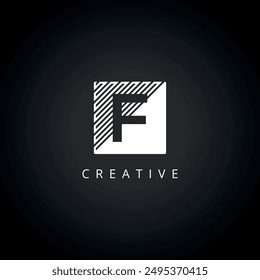 Letter F Line Logo Icon with Elegant Vector Template.