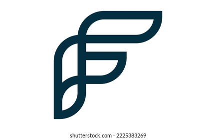 letter F line logo template