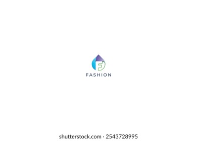 Logotipo de caída de forma de letra f línea