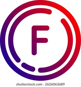 Letter f Line vector Icon Design