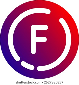 Letter f Line vector Icon Design