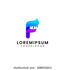 letter f liquid logo design template