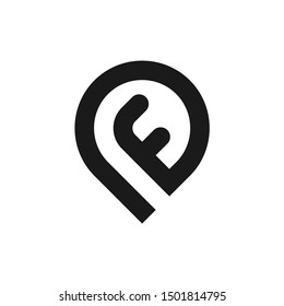 Letter F location symbol logo vector template