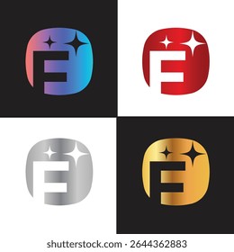 Letter F logo, F logo, AI logo set, modern and minimal design, tech-inspired, colorful icons and symbols, suitable for artificial intelligence, innovation, branding, startups, and digital identity.