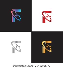 Letter F logo, F logo, AI logo set, modern and minimal design, tech-inspired, colorful icons and symbols, suitable for artificial intelligence, innovation, branding, startups, and digital identity.