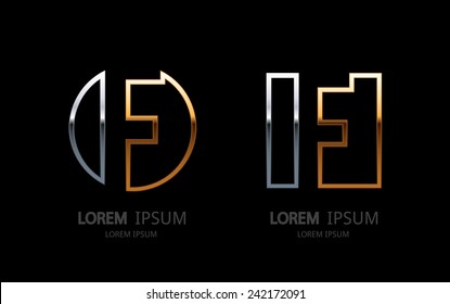 Letter F logo. Alphabet logotype vector design.