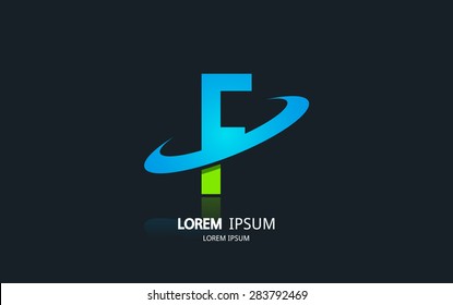 Letter F logo. Alphabet logotype vector design.