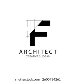 Letter F logo architecture for construction company. property template vector illustration for your brand.