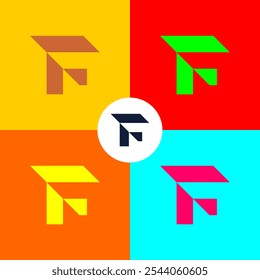 Letra F logotipo arte, gráficos y símbolos creativos.