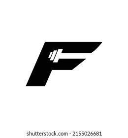 Letter F Logo Barbell Fitness Gym Stock Vector (Royalty Free ...