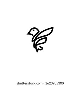 The letter F logo becomes a bird shape.