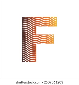 Letter F logo with black twisted lines.