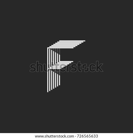 Letter F Logo Black White Many Stock Vector Royalty Free 726565633