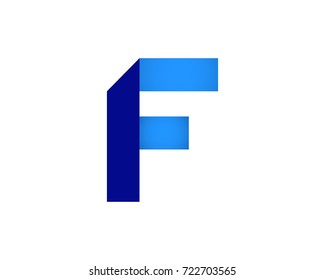 Letter F logo blue vector template design