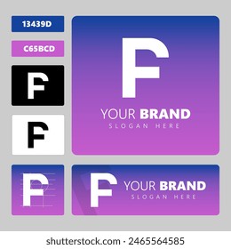 Letter F Logo branding, logo set modern, professional logo