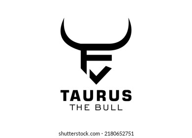 Letter F logo, Bull logo,head bull logo, monogram Logo Design Template