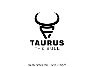 Letter F logo, Bull logo,head bull logo, monogram Logo Design Template