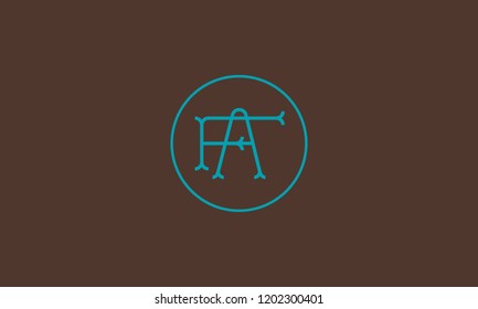 LETTER F AND A LOGO WITH CIRCLE FRAME FOR LOGO DESIGN OR ILLUSTRATION USE
