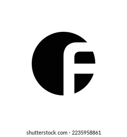 Letter F logo. Circle logotype Ideal for web button icon and business card design template element