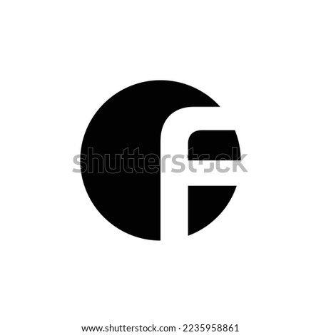 Letter F logo. Circle logotype Ideal for web button icon and business card design template element