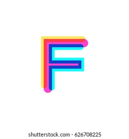 Letter F logo with CMYK logo template, printing services, modern, digital, technology logotype