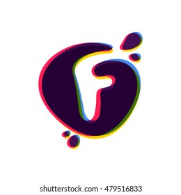 Letter F logo with color shift. Font style, vector design template elements for your application or corporate identity.