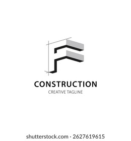 Letter F logo for construction and architecture company. property template vector illustration for your brand.