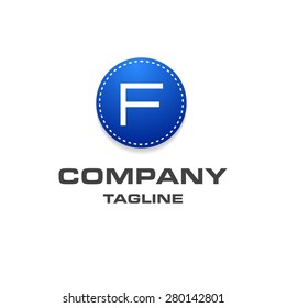 Letter F logo , creative blue Fasihon circle , Elegant calligraphic , Company logo design . vector illustration