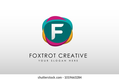 Letter F Logo. Creative F Letter Design Vector with Abstract Shapes.