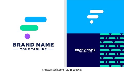 LETTER F LOGO DATA ANALYSIS EDITABLE