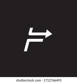 letter f logo design and arrows line 