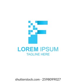 letter f logo design for building or town with creative illustration