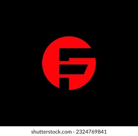 Letter F logo design in circle red