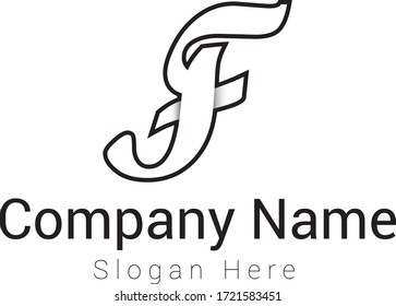 Letter F Logo Design. Creative letter F vector icon with business card template.