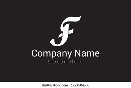 Letter F Logo Design. Creative letter F vector icon with business card template.
