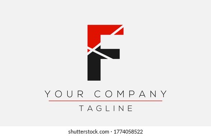 Diseño del logotipo de la letra F, icono moderno creativo F