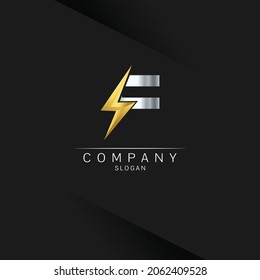 diseño del logotipo de letra F, vector del logotipo del tornillo eléctrico