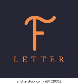 Letter F logo design. Elegant line vector logotype. Luxury linear creative monogram. Beauty salon, Decoration, Boutique logo. Luxury, Business, Hotel Logo. Interior Icon. Resort and Restaurant Logo.