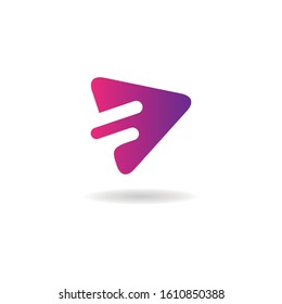 letter f logo design element media play music