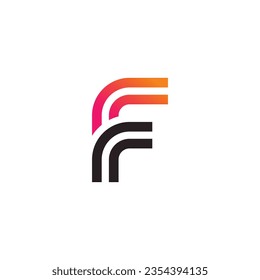 Letter F logo design element vector with modern style