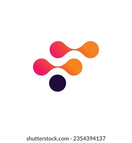 Letter F logo design element vector with modern style