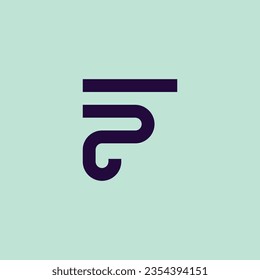 Elemento de diseño del logotipo de la letra F vector con estilo moderno
