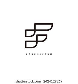 Letra F logo diseño elemento vector idea con idea creativa simple