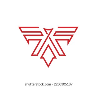 letter f logo design falcon