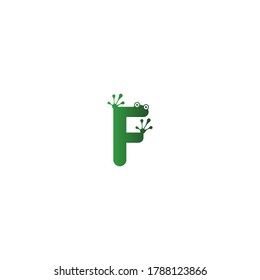 Letter F logo design frog footprints concept icon illustration