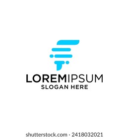 letter f logo design graphic abstract