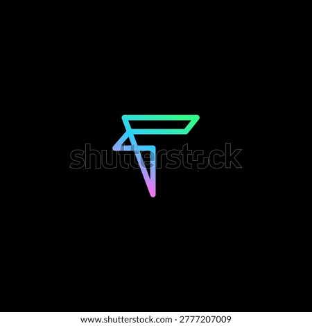 Letter F Logo Design. F Line Logo Simple